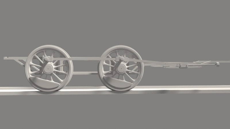 driver wheel animation from steam train